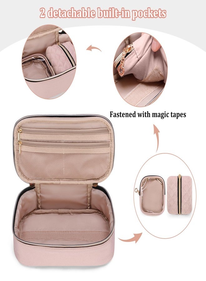 YARWO Diabetic Travel Case for Blood Glucose Monitor, Test Strips, Insulin Syringes, Diabetes Supplies Storage Bag with 2 Detachable and 1 Folding Pouches for Diabetic Care Kits, Dusty Rose (Bag Only) - Image 3